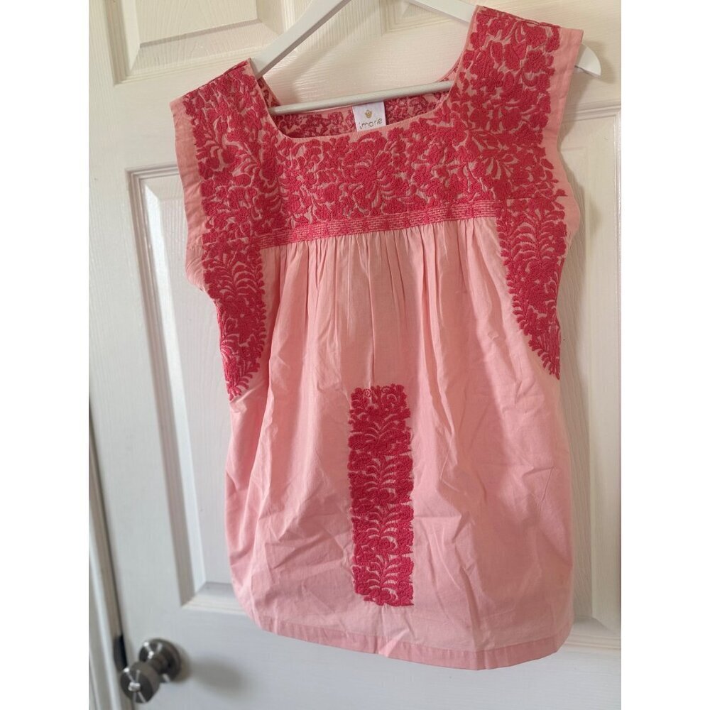 J. Marie Women's Pink Embroidered Lightweight Blouse Sleeveless Size S - Picture 8 of 14